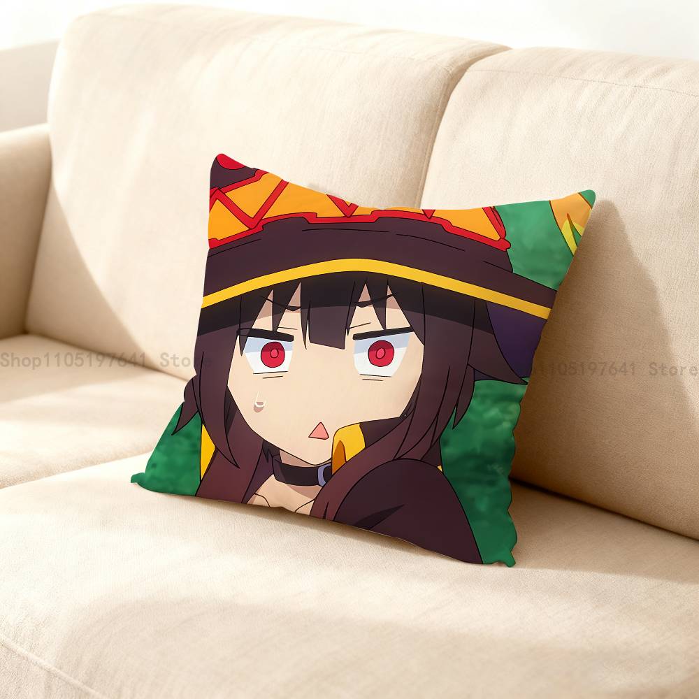Megumin Anime K-KonoSubaS Kuddfodral Kuddeöverdrag Heminredning Födelsedagspresent Kuddfodral