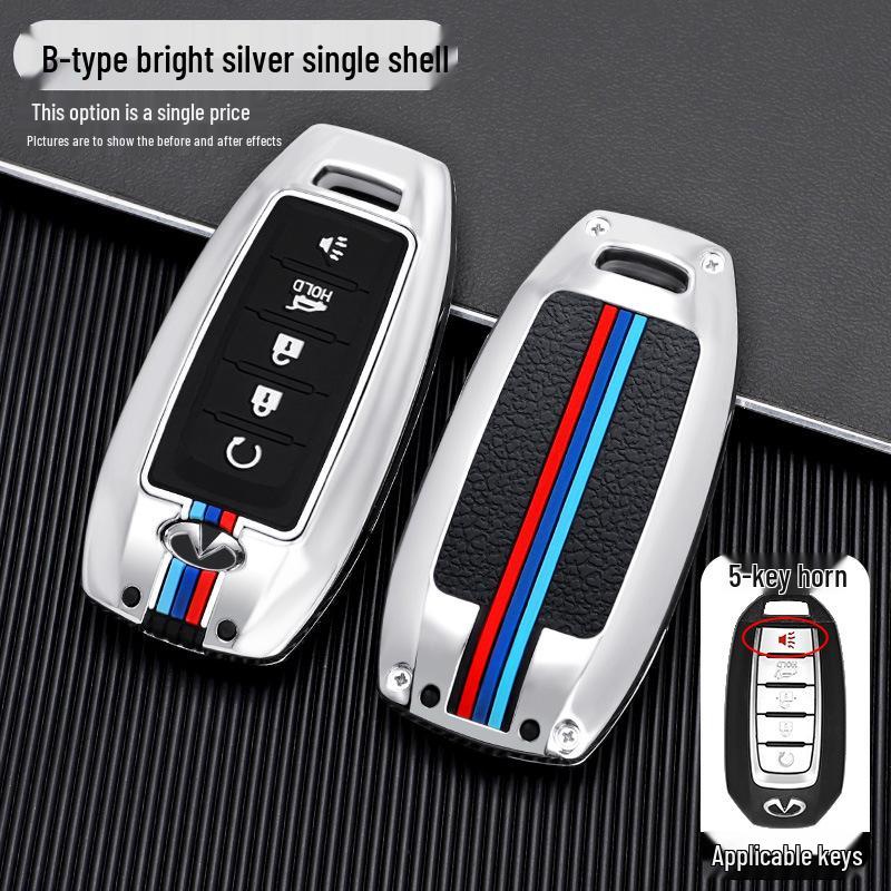 2020 Infiniti QX50/QX60 Key Cover: Metal Shell Key Bag with Buckle for Car Modification