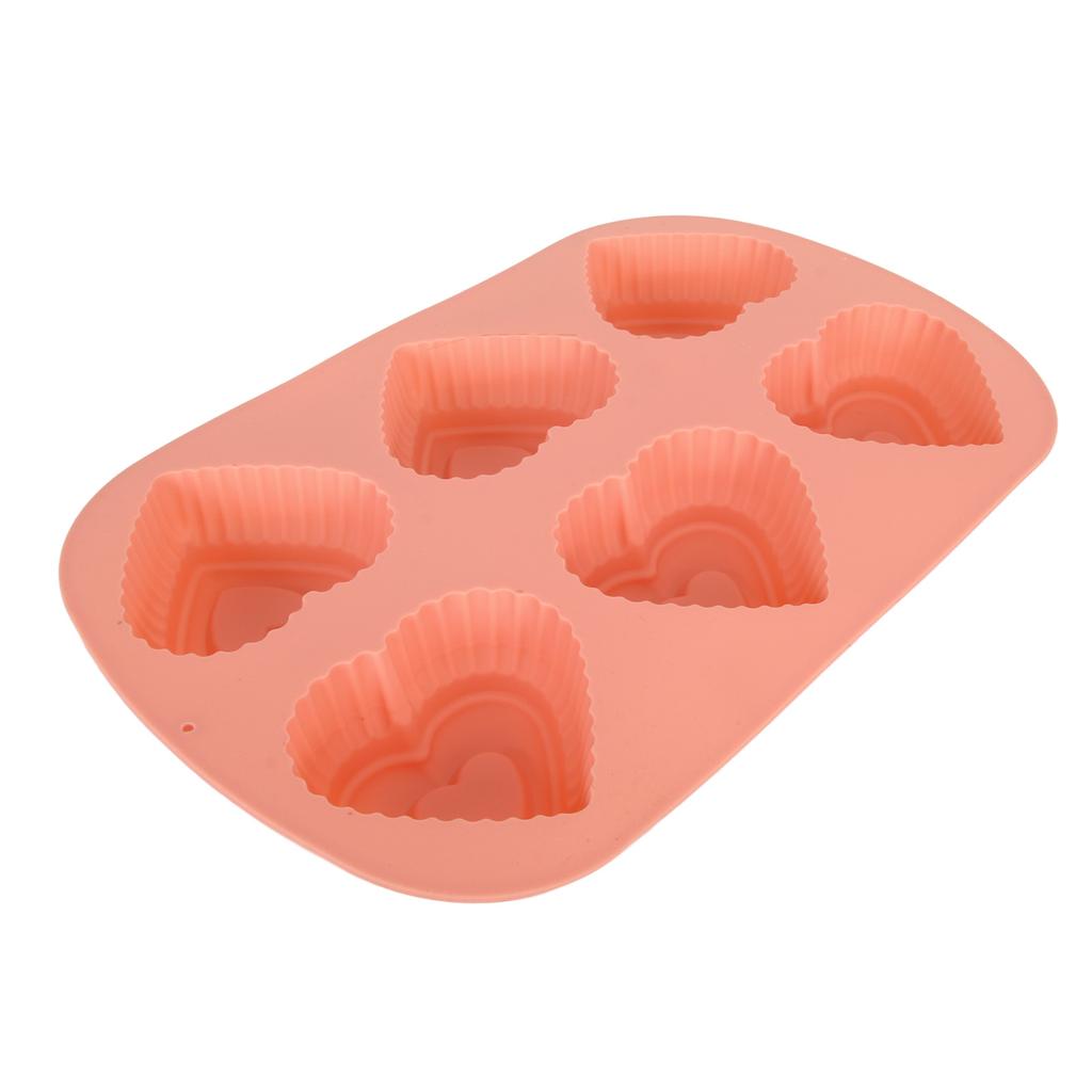 6 Holes Heart Shaped Silicone Mold For Chocolate Cake Jelly Pudding Handmade Soap Mould Candy Making