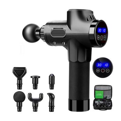 Smart Touch Screen Massage Gun High Frequency Body Muscle Relaxation Electric Massager With Portable Bag Therapy Gun For Fitness