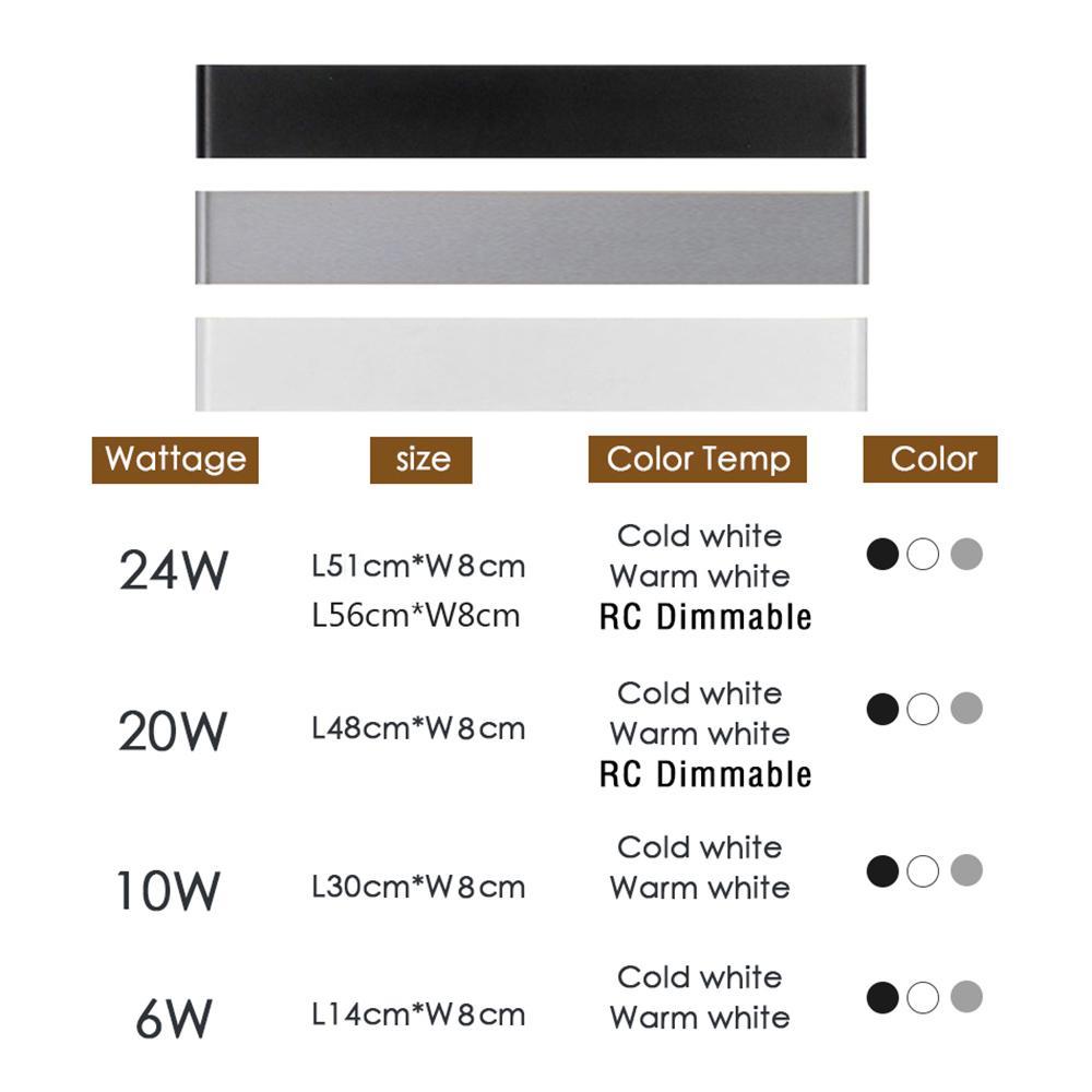 Modern LED Wall Lamp Dimmable 110/220V Indoor Light Fixture Wall Sconces Stair Bedroom Bedside Living Room Home Hallway Lighting