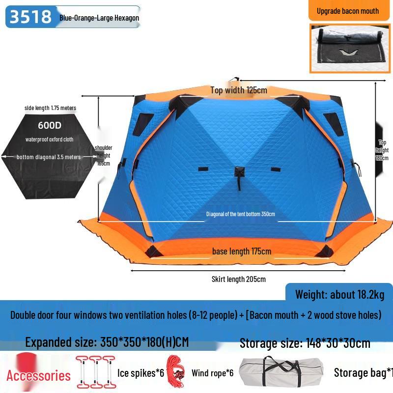 Winter Warm Tent: Insulated Cotton Ice Fishing & Camping Shelter