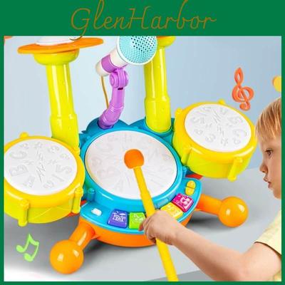 Children Electric Light Drum Set With Visual And Auditory Features For Early Education Play