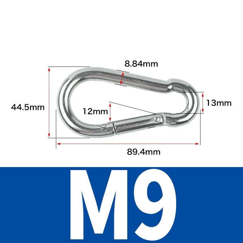 2-5pcs 304 Stainless Steel Spring Snap Multifunctional Carabiner Quick Link Lock Ring Hook Safety Buckle M4 M5 M6 M7 M8 M9 M10