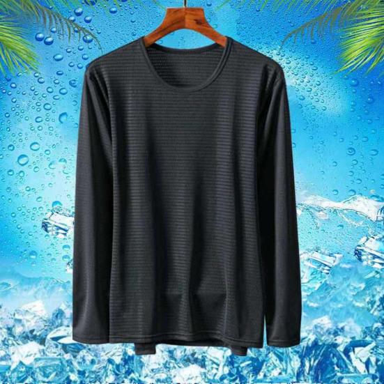 T-shirt da Uomo a Maniche Lunghe in Rete Traspirante Rinfrescante Vestibilità Larga Estiva T-shirt Protezione Solare per Sport Vacanza Strada