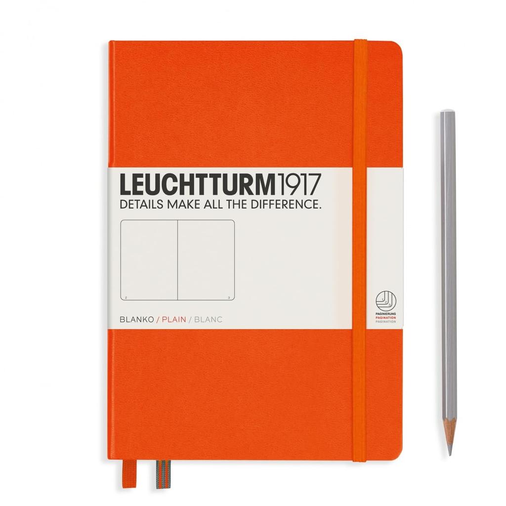 Leuchtturm A5 Notebook, Plain Orange, 342936, Officially Imported