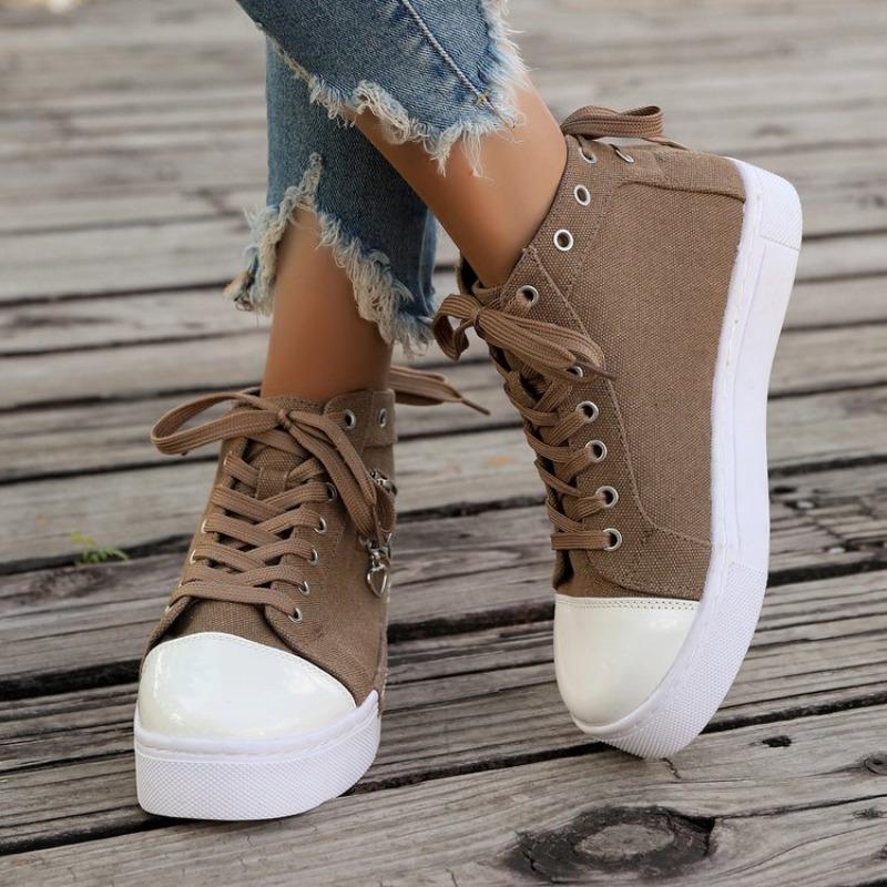 Spring/Autumn Casual Shoes Trainers Walking Skateboard Lace-up Femmes Women Retro Fashion Sneakers Denim High Gang Canvas Shoes