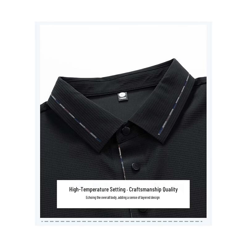DELHUI Men's Ice Silk Breathable Polo Shirt
