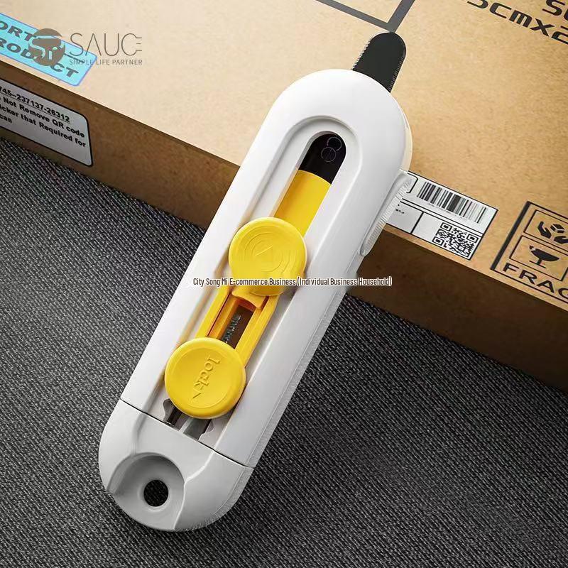Magnetic Snap-off Utility Knife & Mini Letter Opener - Automatic Retract Plastic Unboxing Tool