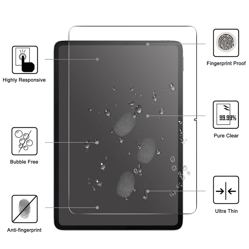 For Xiaomi Pad 6S Pro 12.4 Tempered Glass Screen Film 2.5D Straight Edge Screen Protector