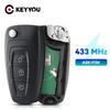 KEYYOU 434MHz Ersatz Autoschlüssel Klappschlüssel ASK / FSK Fob 3 Tasten Für Ford C-Max S-Max Focus MK3 Grand Mondeo 2010-2018 HU101