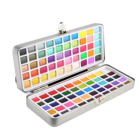 Watercolor Paint Set with Brush Portable Boxed Paints Set Pocket Artist Watercolor