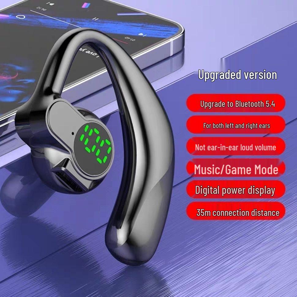 Wireless Bluetooth 5.4 Sports Earphones with Rotating Over-Ear Design, Noise Cancellation, and Enhanced Battery Life for Gaming