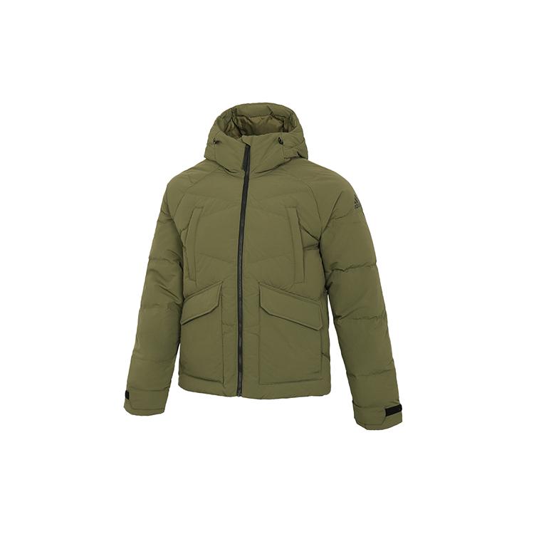Мужские пуховики Adidas Зеленые С капюшоном Умеренные Другие GT6535 XXL