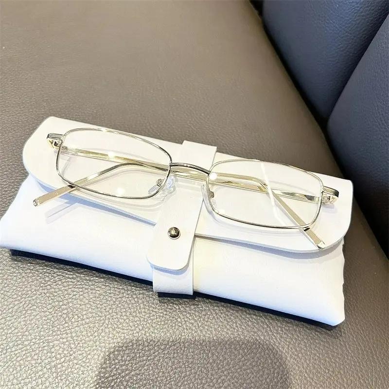 Harajuku Small Square Frame Glasses Women Retro Metal Eyeglasses Clear Reading Spectacle Blue Light Blocking Eyewear