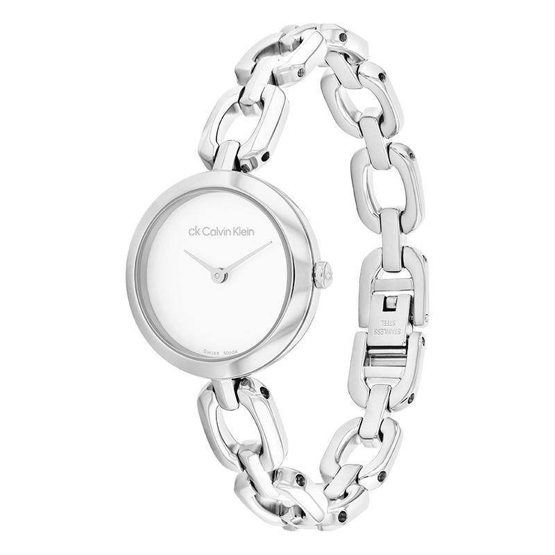 Calvin Klein Quartz Watch Steel Bracelet 26Mm White Dial Women watches 25000007