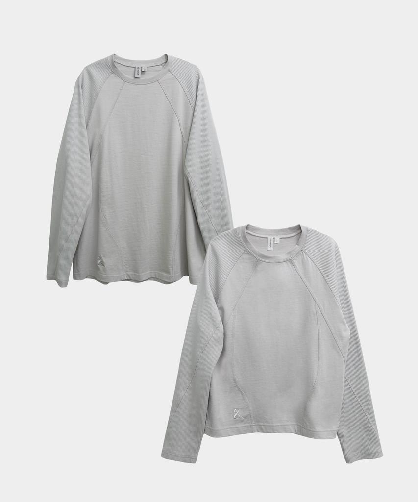 Liomeu Contrast Cut Long Sleeve Tee_Gray : Radiant079