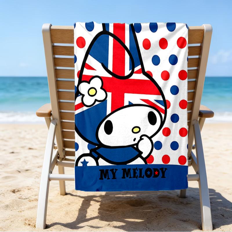 Proof Beach Towel with a Sanrio My Melody2 Pattern - Soft,absorbent,quick-drying,machine Washable - Perfect for Swimming,camping,bathing