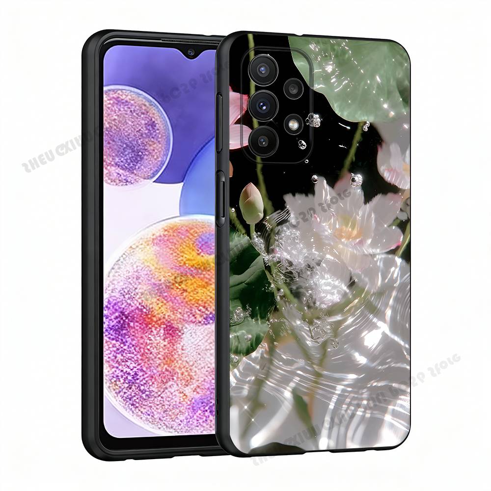 

Flowers Floating On The Water Silicone Protect Case For Samsung A21 31 51 53 20 22 30 32 42 50 70 Cover Samsung A51 4G
