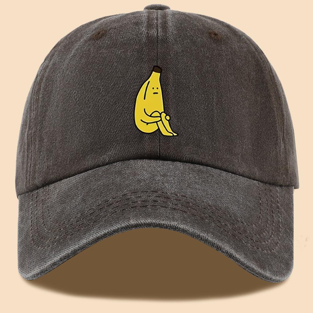 Banana Pattern Fun Printed Baseball Cap, Comfortable and Breathable Peaked Cap, Fashionable and Casual
