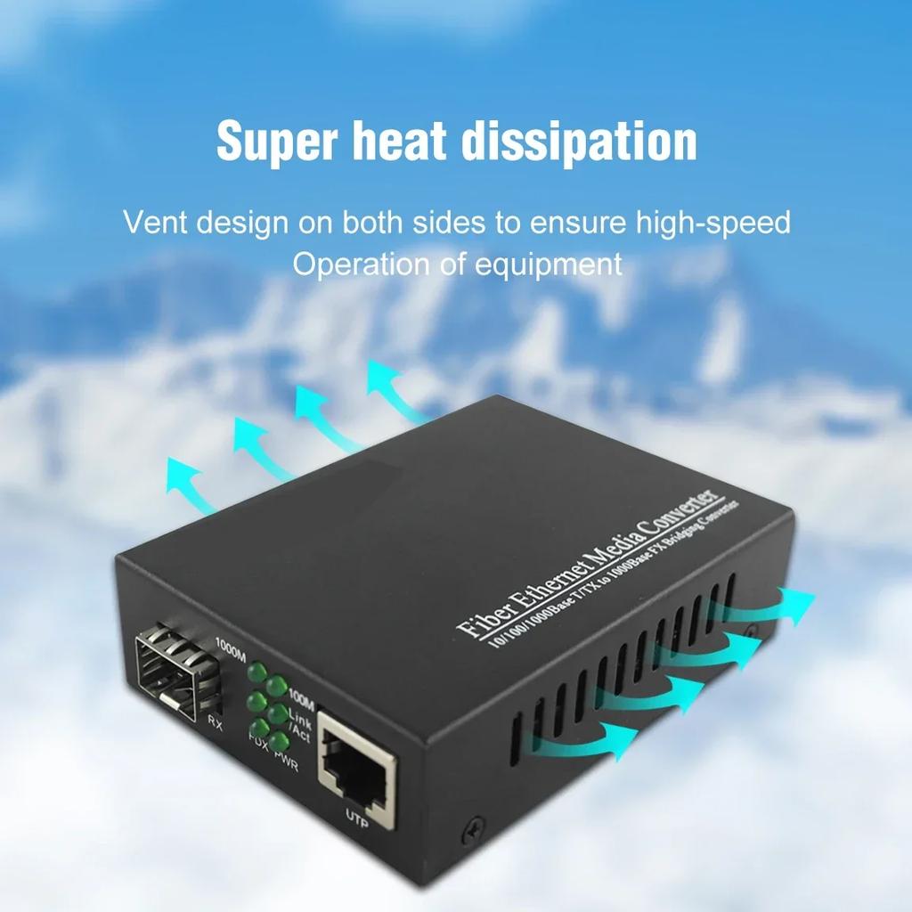 1PCS Gigabit SFP Media Converter SFP To RJ45 Transceiver 10/100/1000M Fiber Optic Switch With 20KM SC SFP Module