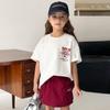TUTUXIAOXIANG Girls' Chinese Trendy Print Short Sleeve T-Shirt