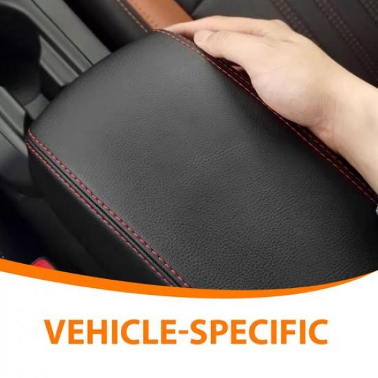 Console Lid Armrest Cover Leather For Toyota Corolla 2014-2018 Black