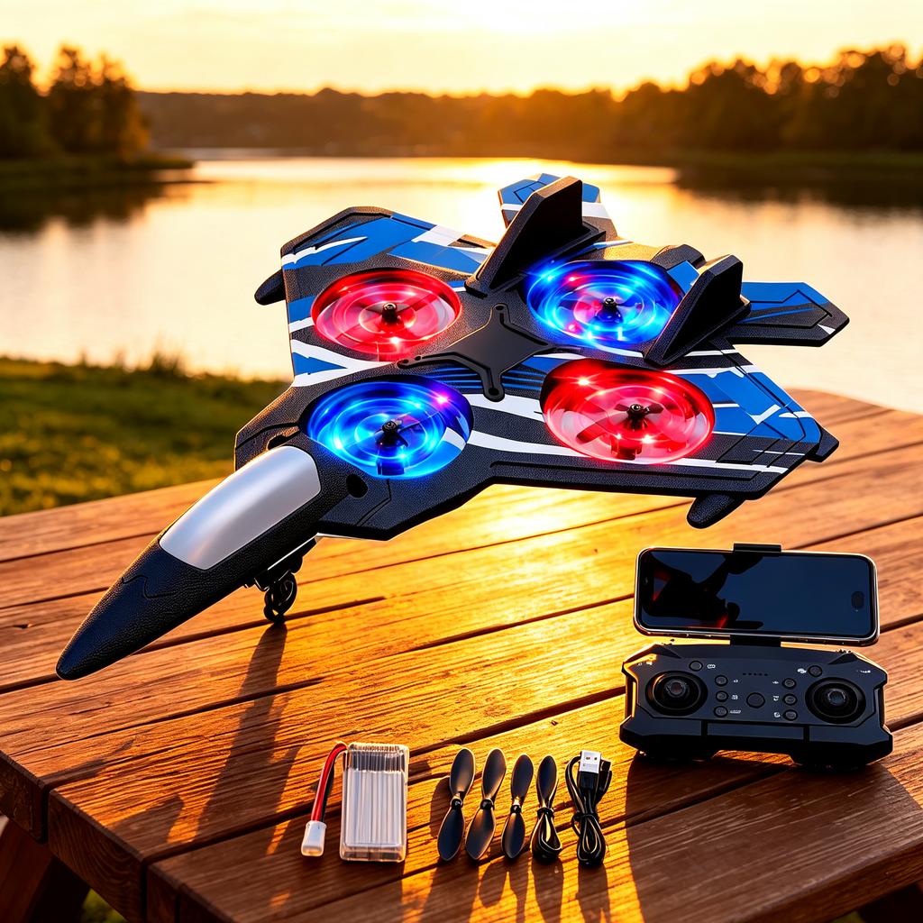Remote Control Quadcopter Drone for Kids, Foam Gliding Model Airplane Toy