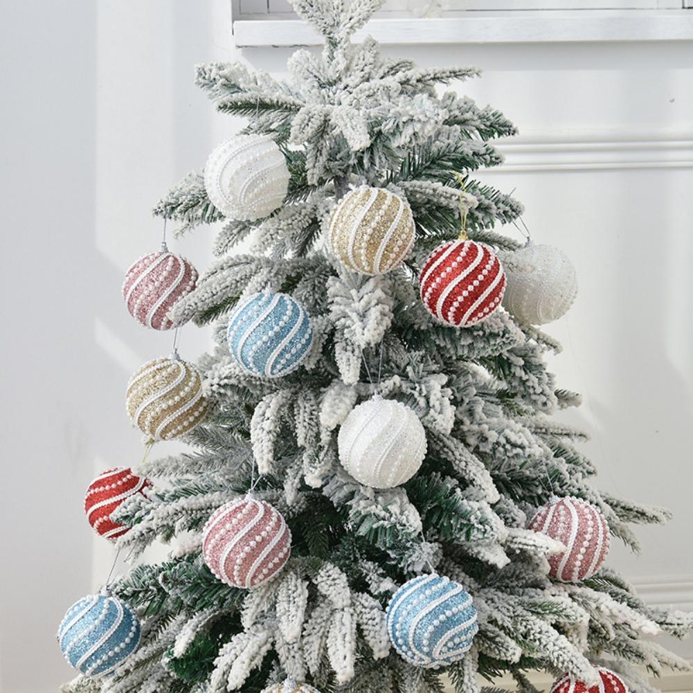 

8cm Christmas Balls Ornament Christmas Tree Hanging Balls Glitter Christmas Tree Decor Home Decor New Year Navidad Gift