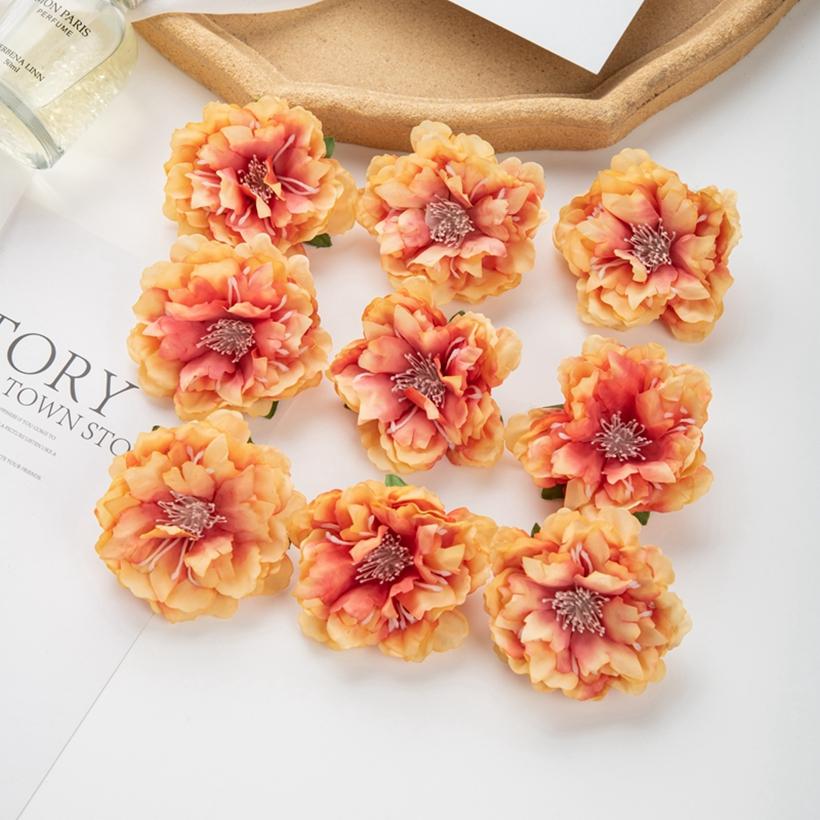 5/10 st Konstgjord Blomma Siden Pion Scrapbook Gör-det-själv Hem Vas Julkrans Bröllop Väggdekoration Trädgård Båge Tillbehör