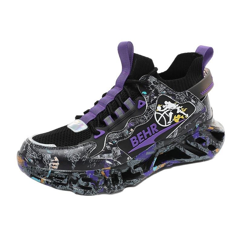 Men's shoes large size fly-woven breathable blade couple running shoes men's platform sneakers mesh shoes basketball shoes