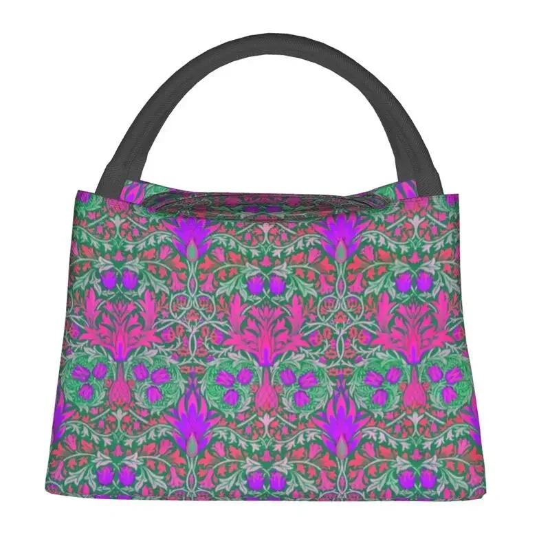 William Morris Insulated Lunch Bag for Women Portable Snakeshead Cooler Thermal Lunch Box Beach Camping Travel Shoulder Bag