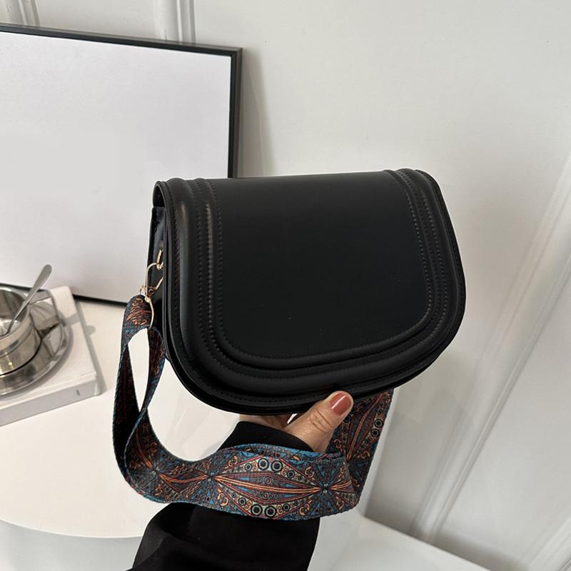 Fashion Small Flap Bag Designer Wide Strap Saddle Shoulder Bags Luxury PU Leather Crossbody Bag Trend Small Phone Purses ARI