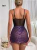 Leopard Print Lace Patchwork Push-up Lingerie Bodysuit with Apron Set