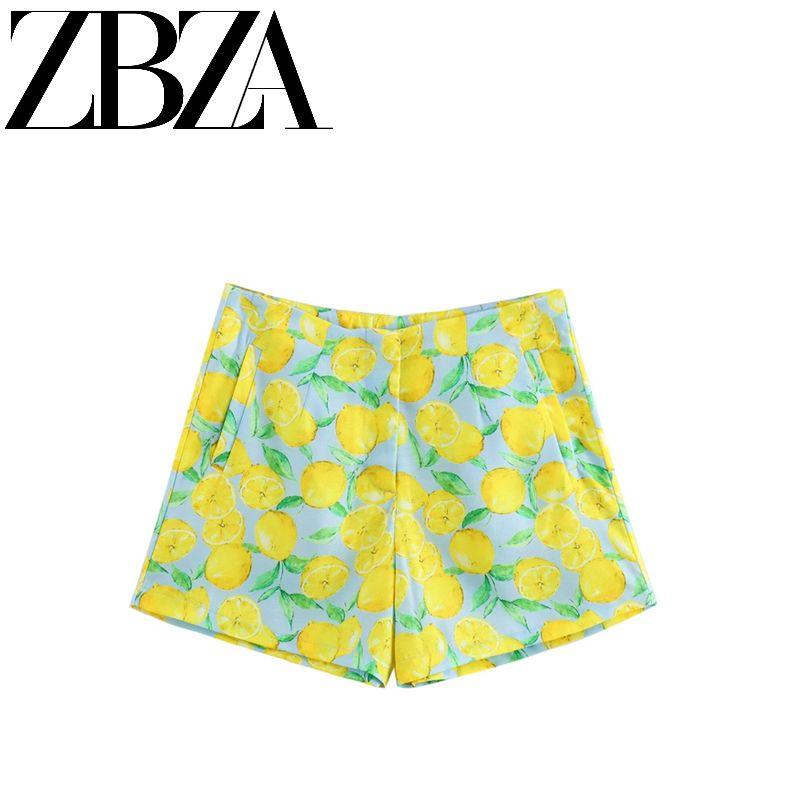 Jnleaog Autumn New Women's Clothing Fashion Style French Style Design Easiest for Match Blended Print Casual Shorts