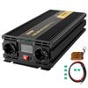 Pure Sine Wave Inverter 2500W Power Inverter DC 12V AC 230V, Car Inverter USB Port LCD Display Remote Controller, Safety Protections
