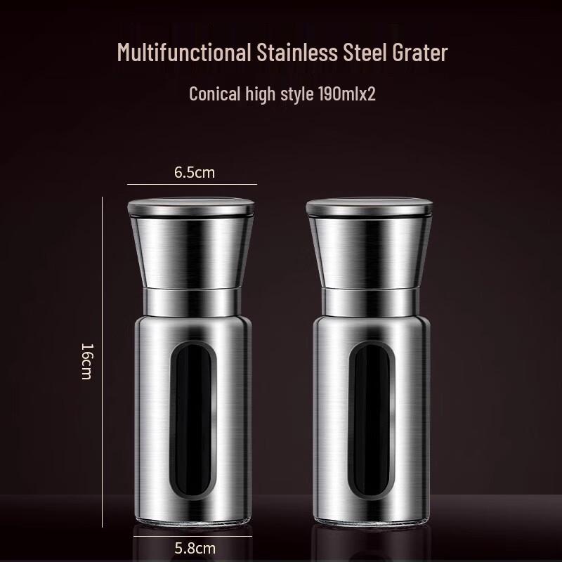 Zhaoran 304 Stainless Steel Pepper & Spice Grinder 2-Piece Set