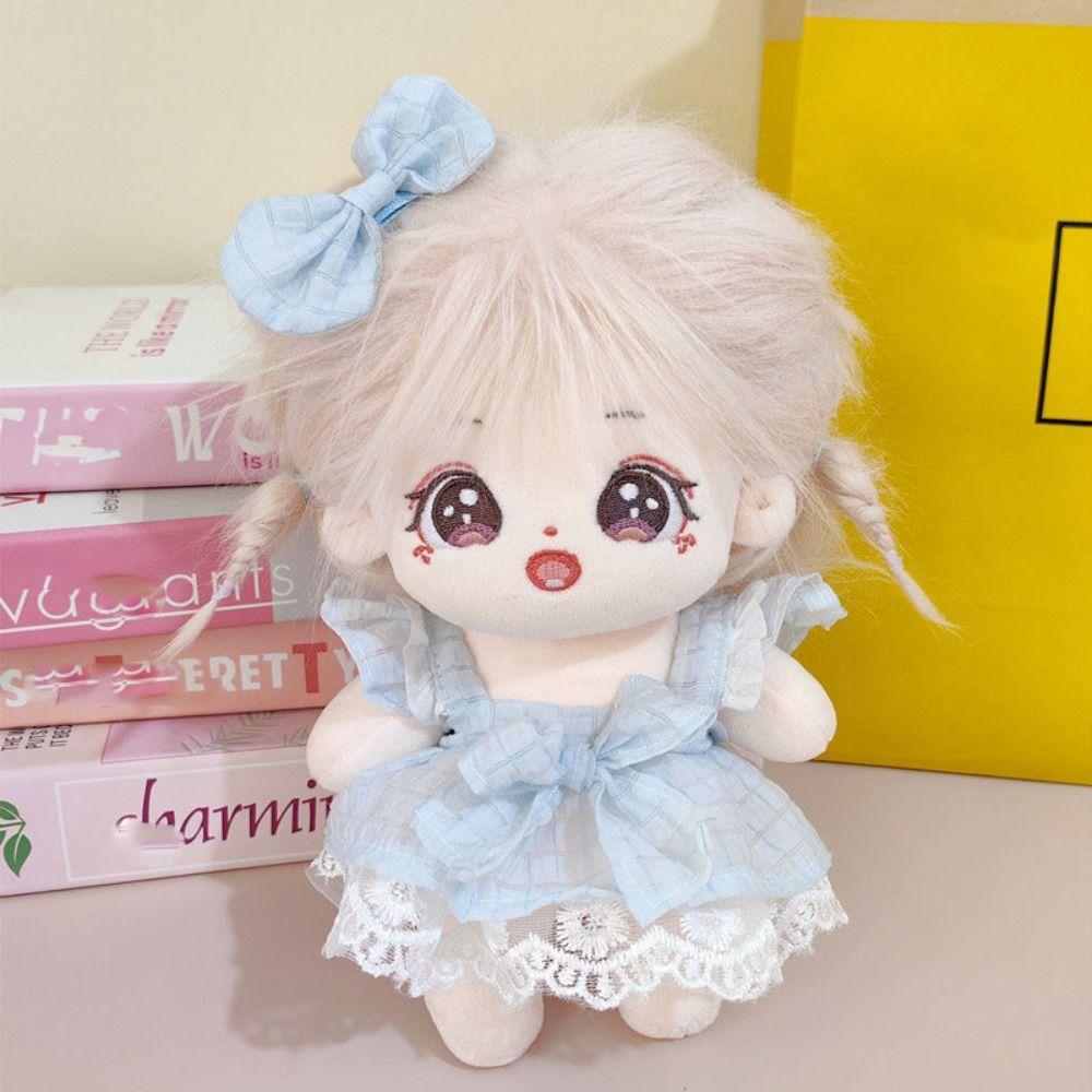 Cute Princess Dress Bow Hair Accessories Printing Clothes  20cm Cotton Doll/EXO Idol Dolls