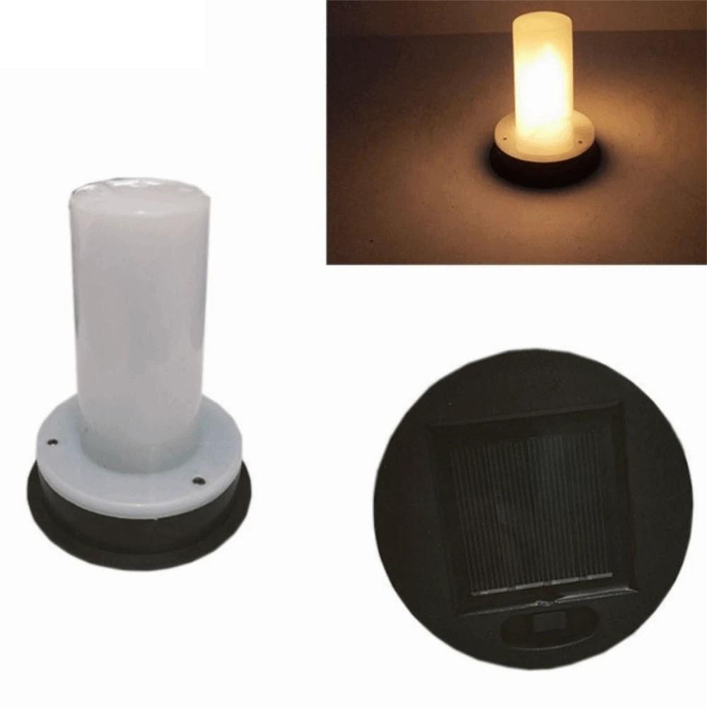 Torche Lumière Flamme Réaliste Flamme Vacillante Capteur Marche/Arrêt Automatique Lumières Lanternes Solaires Supérieures Chargement Automatique par Énergie Solaire