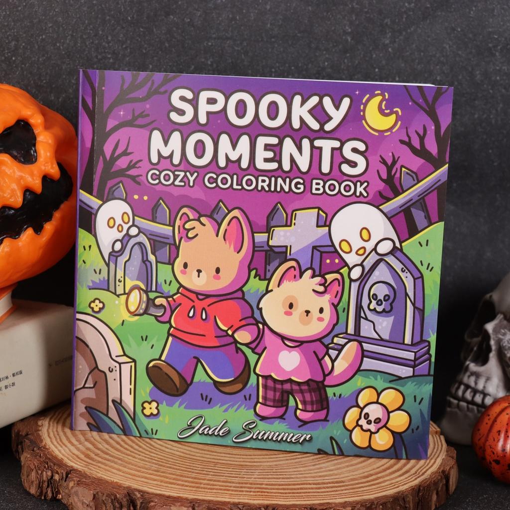 Spooky Moments: Vol. 2 Coloring Book for Adults and Teens Featuring Lovely Creepy Creatures in Cozy Moments for Relaxation