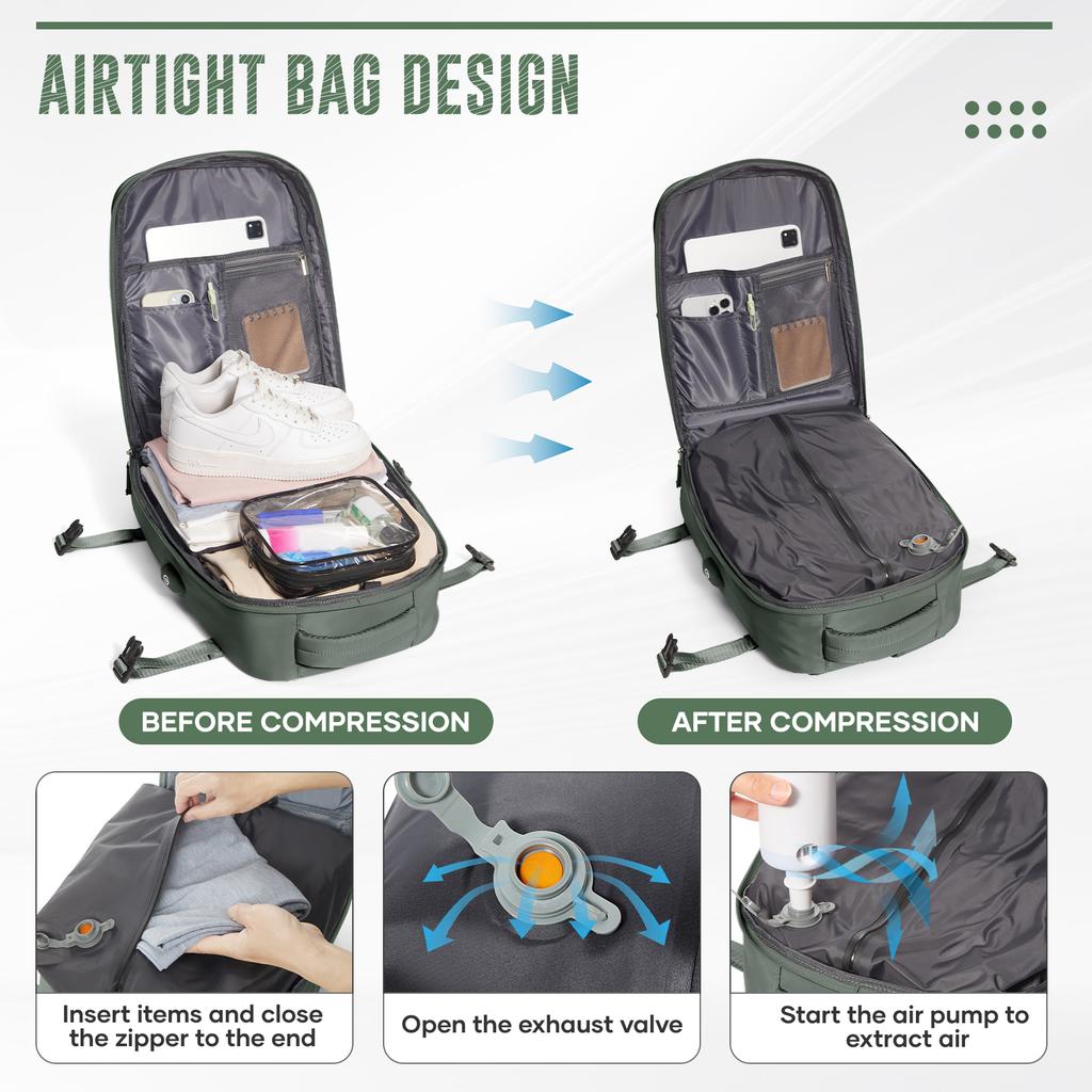 Cabin Airplane Business Laptop Bag Handbag Bag ,Vacuum Compression Travel Backpack for Women Men, Backpack, Storage Backpack