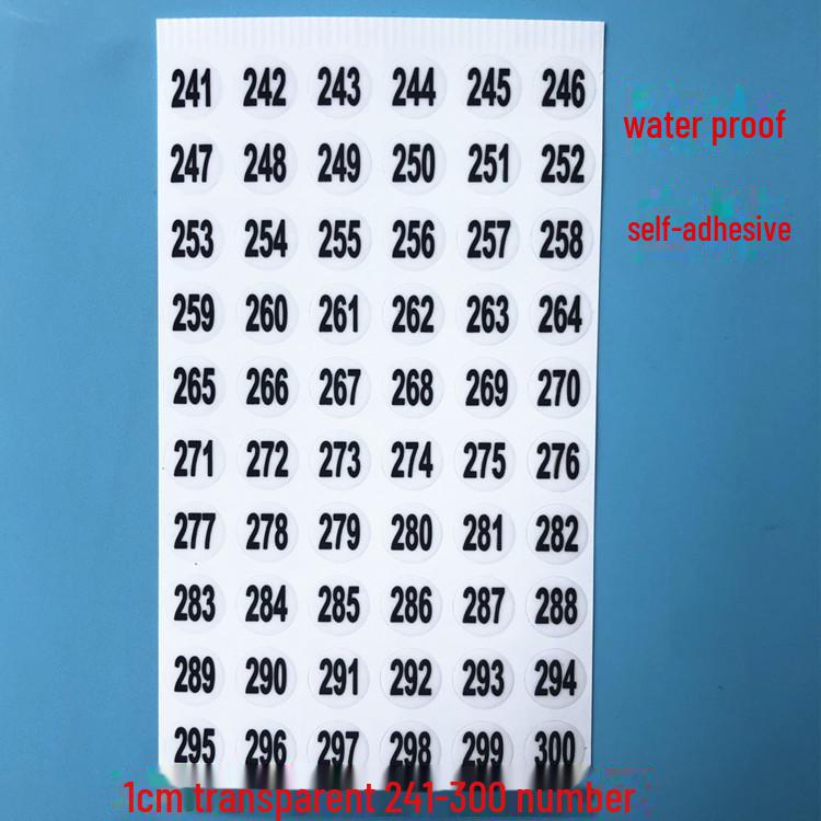 

Пронумерованные прозрачные наклейки 1-180 для косметических средств