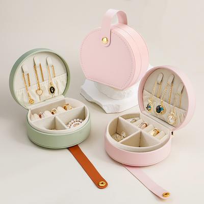 Half Circle Portable Jewelry Box Storage Box, Princess Handbag, Mini Earrings, Necklace, Ring Storage