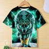 3D Pattern Animal Print Children's T-shirt Short Sleeved Summer Sports Fashion Street Casual Top