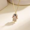 Nidin Fashion Necklace Lucky Hamsa Hand Evil Eye Pendant For Women Men Colorful Enamel Turkish Protection Amulet Jewelry Gifts