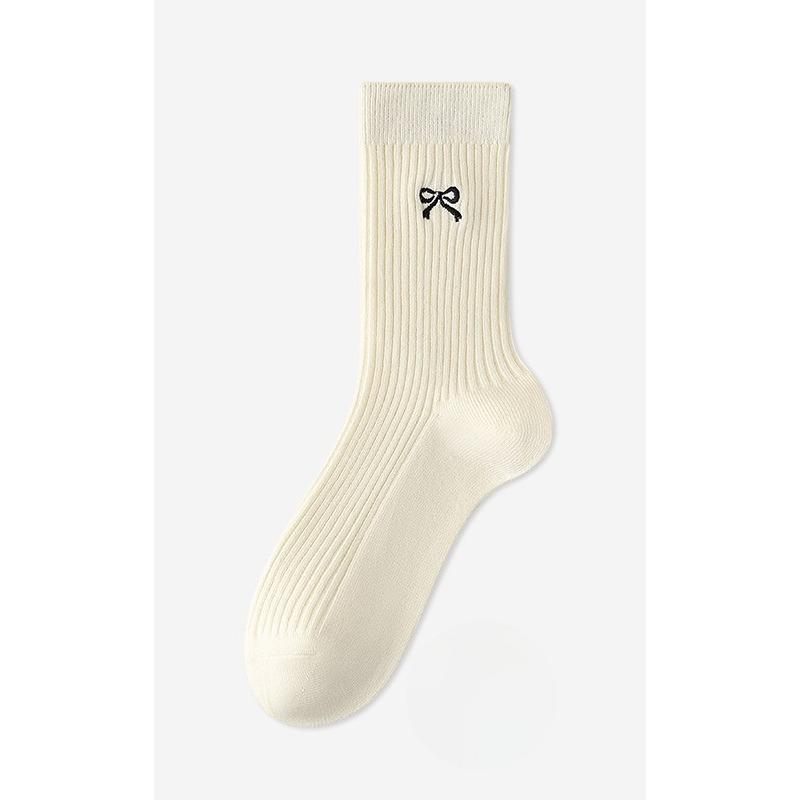 Women's Autumn Antibacterial and Deodorizing Socks, Pure Cotton Mid-calf Socks, Breathable and Sweat-absorbing Versatile Socks