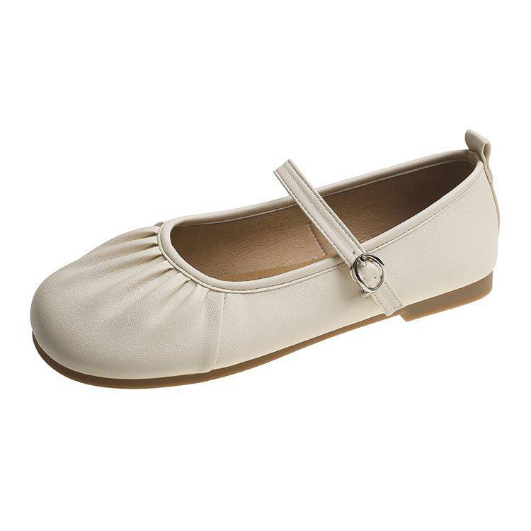 

Туфли Мэри Джейн из сои с мягкой подошвой, женские, весенние и летние, туфли для бабушек, нескользящие, мягкие, одинарные туфли для женщин 40 бежевый