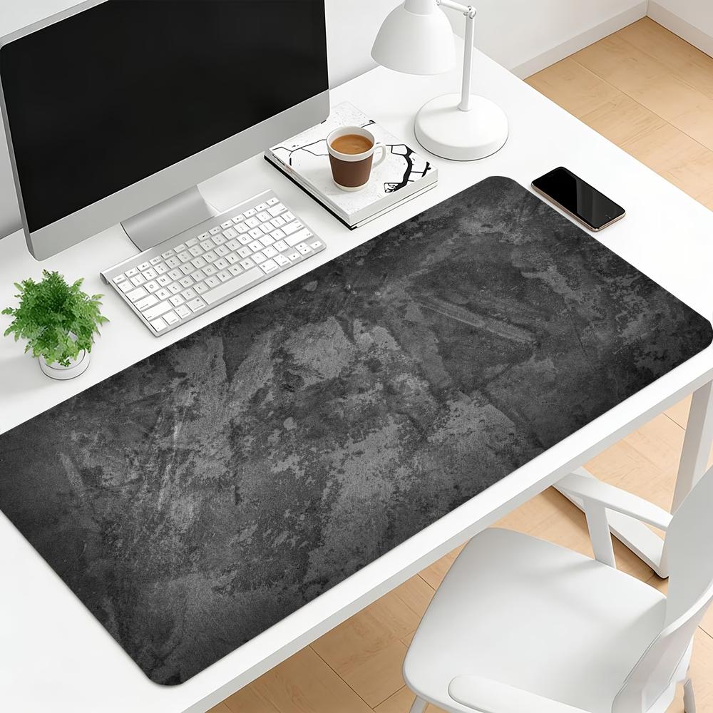 Dark Grey Marble Gaming Mouse Pad Non Slip Rubber Desk Mat Stone Texture Deskpad For Work Gaming Desktop Pc Home Daily Use