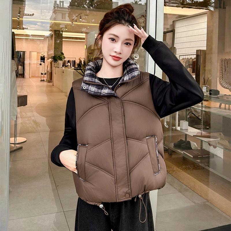 Short Thickened Fashion Vest Down Cotton Vest Vest Autumn and Winter Jacket Foreign Style New Trendy Vest Women