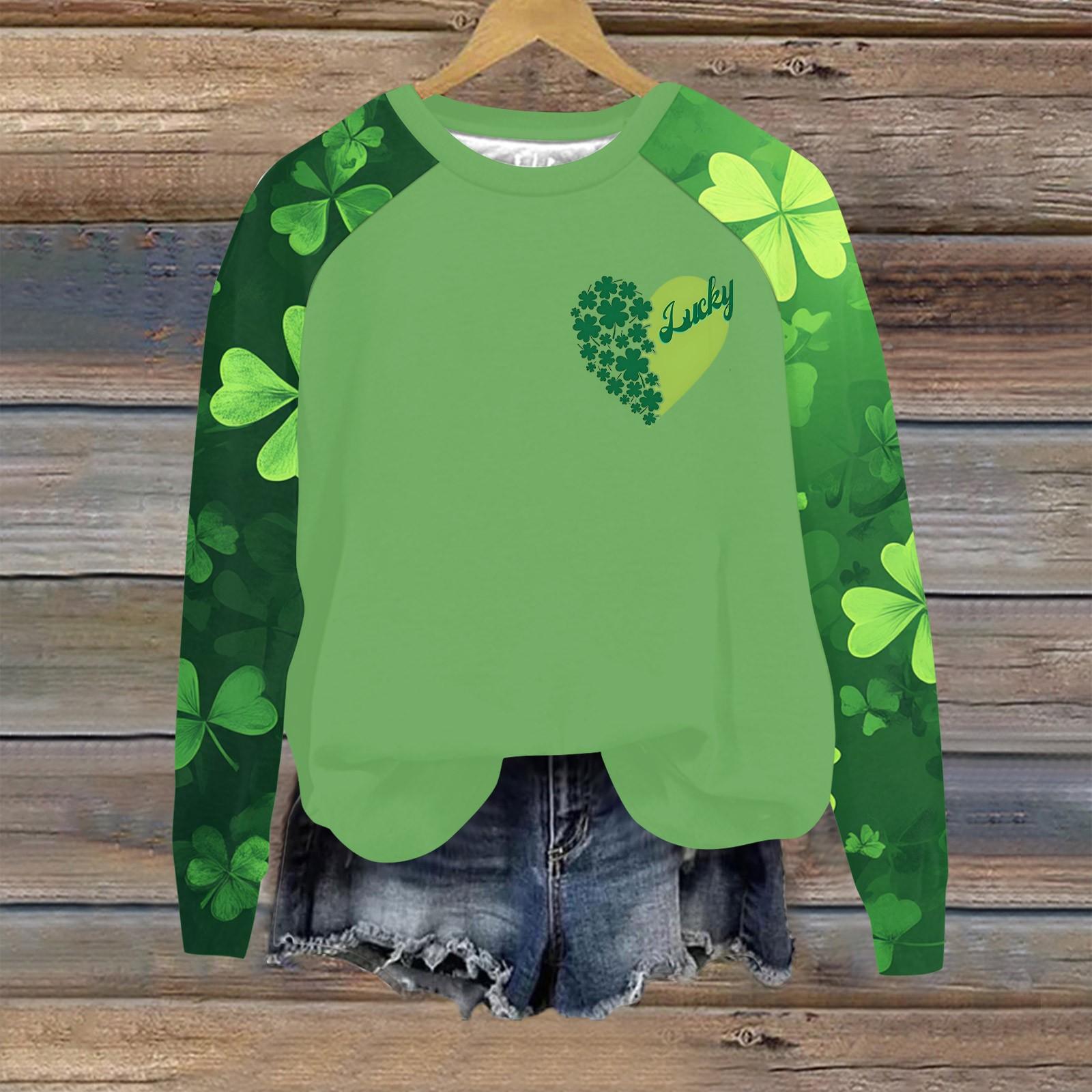 

Женский модный рукав реглан St. Повседневная толстовка с круглым вырезом и принтом ко Дню Святого Патрика XL жёлтый